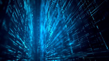 Soyut siber punk şehri. Teknolojik geçmiş. Mikrodevre ve bilgisayar parçaları. Geleceğin şehri. 3d oluşturma