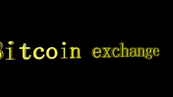 Bitcoin exchange sign. Crypto currency graph on gold sign — Stockvideo