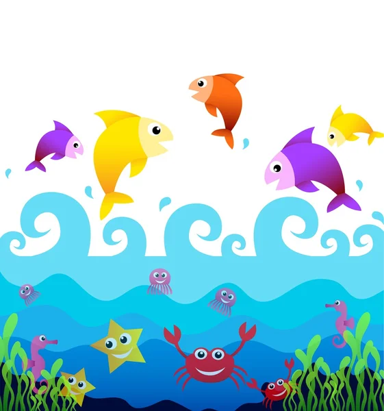 Under Water Vector — Stock Vector