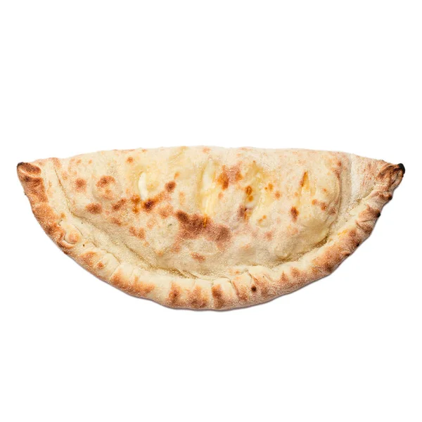 Ιταλική Πίτσα Calzone Απομονωμένα Λευκό Φόντο — Φωτογραφία Αρχείου