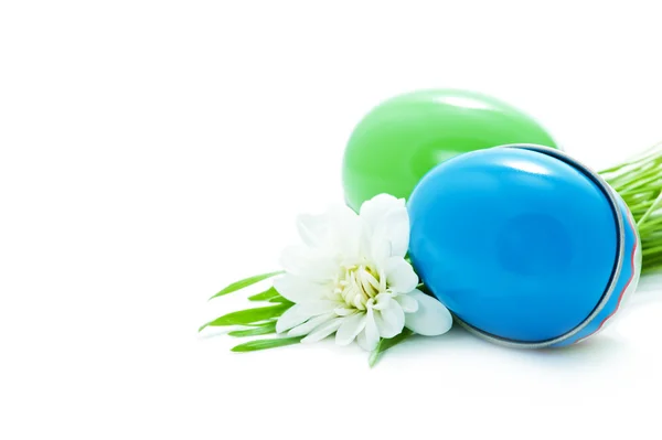 Easter eggs and green grass — Stock Photo, Image