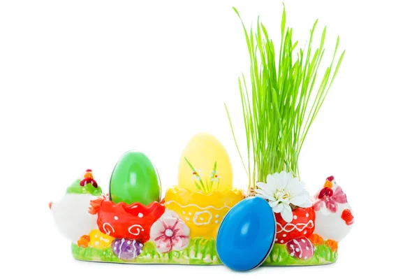 Easter eggs and grass — Stock Photo, Image