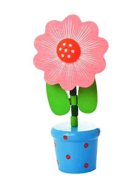 Δισκέτα ξύλινο λουλούδι παιχνίδι σε μια κατσαρόλα — Φωτογραφία Αρχείου