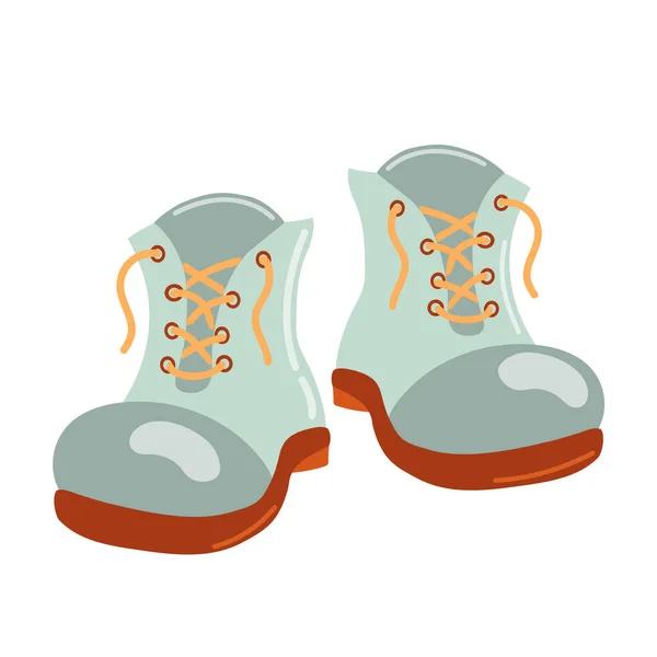 Hand Drawn Camping Boots Vector Illustration Flat Doodle Style Tourist — 스톡 벡터