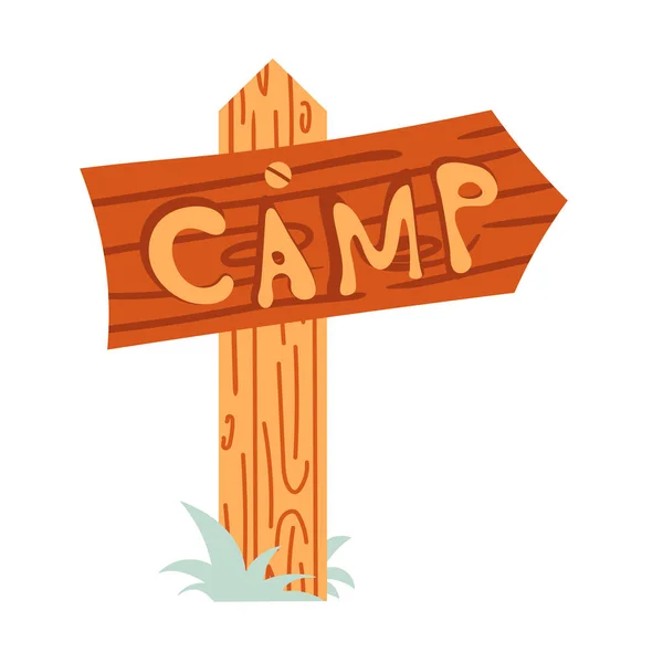 Hand Drawn Tourist Camp Sign Vector Illustration Flat Doodle Style — Stock Vector