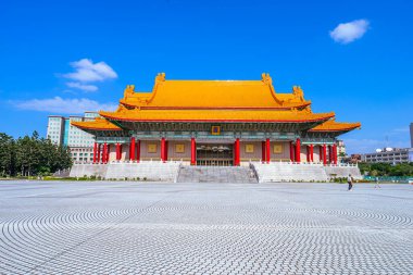 Beautiful scenic of open public area with old building which used for theatre in Taiwan. (Chiang Kai Shek theatre, Zhongzheng, Taipei)