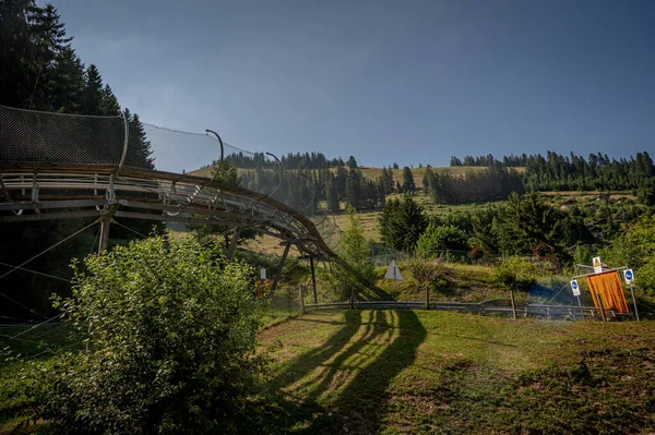 Summer Toboggan Switzerland Run Strobl Made Stainless Steel Amusement Park — Stockfoto