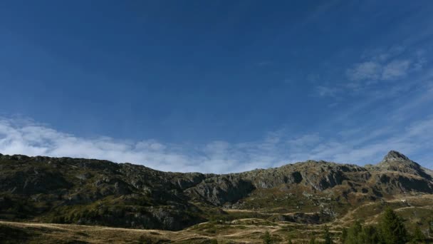 Krajina Hor Mraků Oblohy Reálném Čase Hory Bettmergrat Bettmeralp Švýcarsko — Stock video