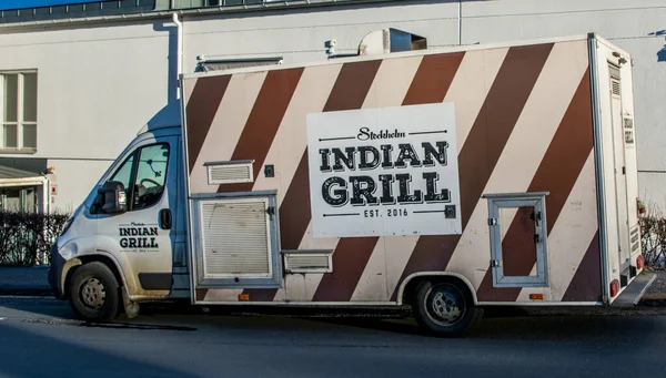 Foodtruck Indian Grill Stockholm Schweden — Stockfoto