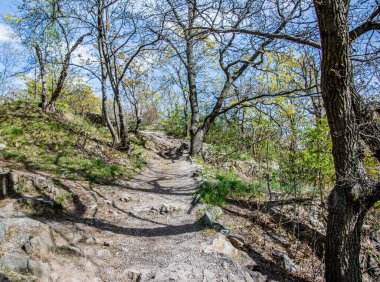 Eski hapishane adası Langholmen 'deki Parkway. Stockholm, İsveç' in merkezi..