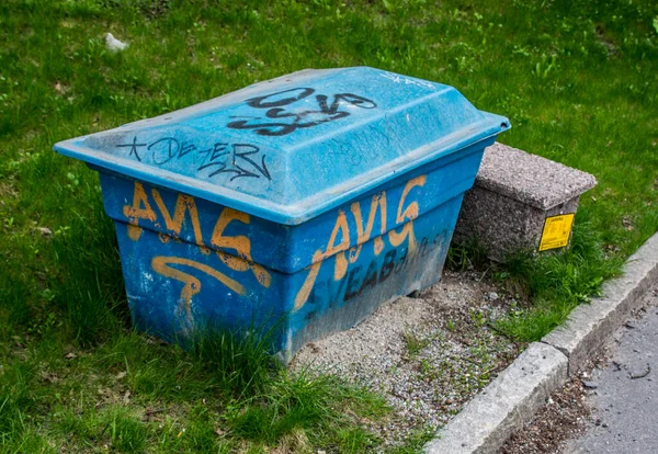 Graffiti Auf Sandkasten Stockholm Schweden — Stockfoto