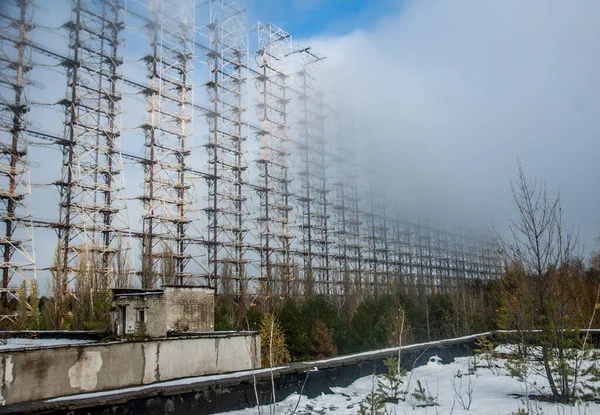 Före Detta Sovjet Över Horisonten Radarsystem Placeras Ukraina Tjernobylområdet Detta — Stockfoto