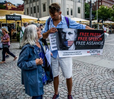 ABD ve NATO 'ya karşı 4 Temmuz' da Stockholm, İsveç 'te protesto.