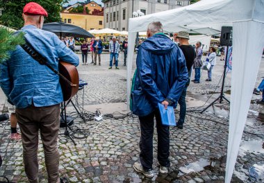 ABD ve NATO 'ya karşı 4 Temmuz' da Stockholm, İsveç 'te protesto.