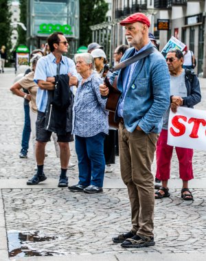 ABD ve NATO 'ya karşı 4 Temmuz' da Stockholm, İsveç 'te protesto.
