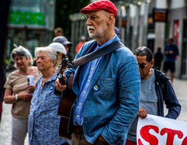 ABD ve NATO 'ya karşı 4 Temmuz' da Stockholm, İsveç 'te protesto.