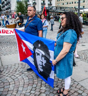 ABD ve NATO 'ya karşı 4 Temmuz' da Stockholm, İsveç 'te protesto.