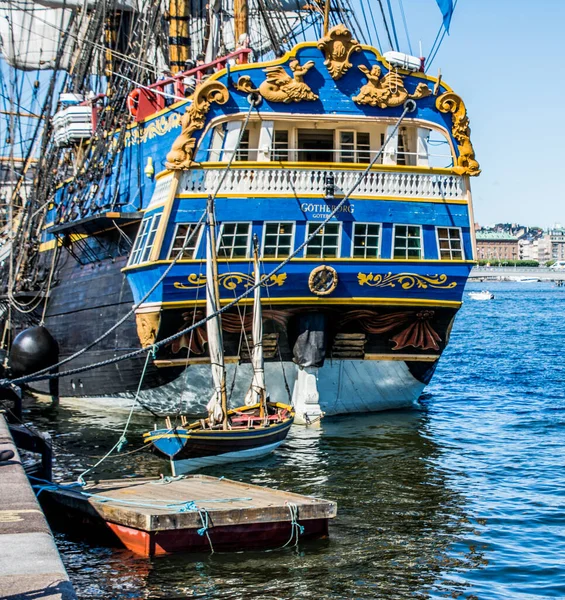 Ιστιοπλοϊκό Πλοίο Ostindiefaranden Gotheborg Στη Στοκχόλμη Σουηδία Πριν Από Ταξίδι — Φωτογραφία Αρχείου