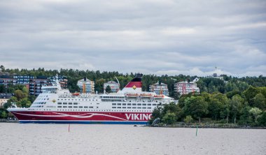 Stockholm Limanı 'nda seyir gemisi.