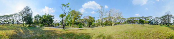 360 Panorama of public park with Clipping path inside / circle panorama of public park