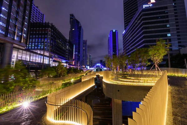 Bangkok Thailandia Giugno 2022 Passerella Strada Parco Pubblico Del Canale — Foto Stock