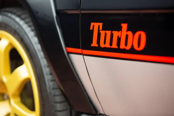 Kobrece Hiszpania Sierpnia 2021 Wystawa Samochodów Kobrecjach Szczegóły Renault Turbo — Zdjęcie stockowe