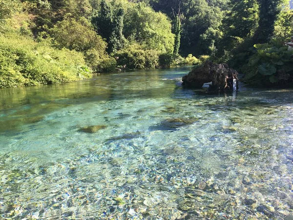 Lac Avec Eau Claire Été Albanie — Photo