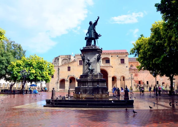 Monumento Colón Plaza Santo Domingo Capital República Dominicana — Foto de Stock