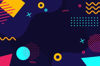 90 'ların soyut renkli eğlenceli geçmişi. İniş sayfası, web sitesi ve kapak sayfası için arka plan retro uygun.