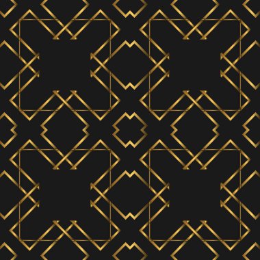 Altın Lüks Kusursuz Şablon. Duvar Kağıdı, Davetiye, Yazdırma Sanatı, Vektör Arkaplanı için Klasik Konsept Uygun.