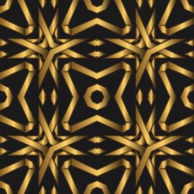 Altın Lüks Kusursuz Şablon. Duvar Kağıdı, Davetiye, Yazdırma Sanatı, Vektör Arkaplanı için Klasik Konsept Uygun.