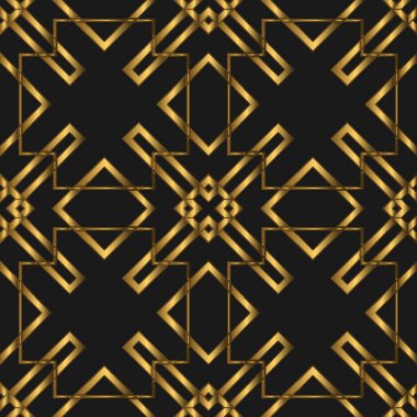 Altın Lüks Kusursuz Şablon. Duvar Kağıdı, Davetiye, Yazdırma Sanatı, Vektör Arkaplanı için Klasik Konsept Uygun.