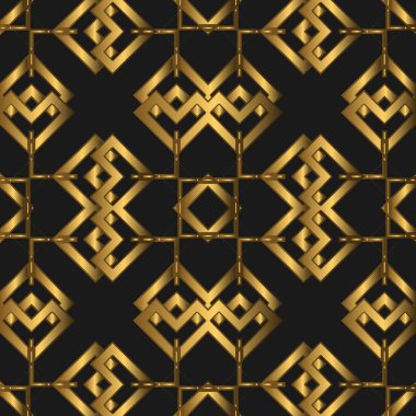 Altın Lüks Kusursuz Şablon. Duvar Kağıdı, Davetiye, Yazdırma Sanatı, Vektör Arkaplanı için Klasik Konsept Uygun.