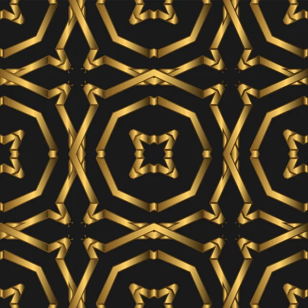 Goldene Luxuriöse Nahtlose Muster Vintage Konzept Geeignet Für Tapete Karte — Stockvektor