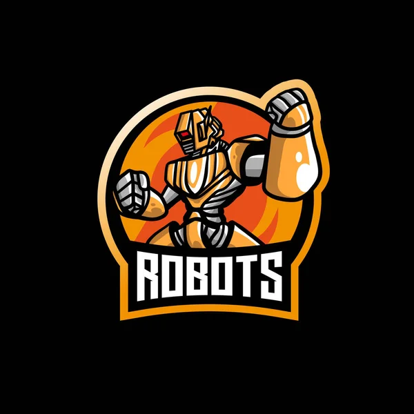 ロボットスポーツマスコットのロゴイラスト — ストックベクタ