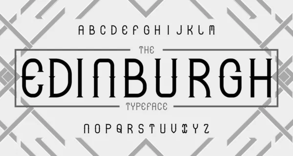 Vintage Modern Alfabet Lettertype Typeface Typografie Met Vintage Concept Voor — Stockvector