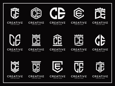 CE logo simgesinin Set ilk harflerinden şirketler için ilham verici logo tasarımları. - Vektörler