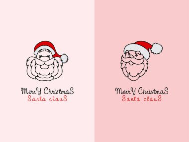 Noel Baba logo tasarımından doğrusal simgeler belirler. 