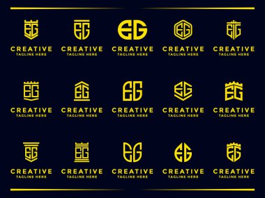 EG logo simgesinin ilk harflerini ayarla ve şirketler için ilham verici logo tasarımları oluştur