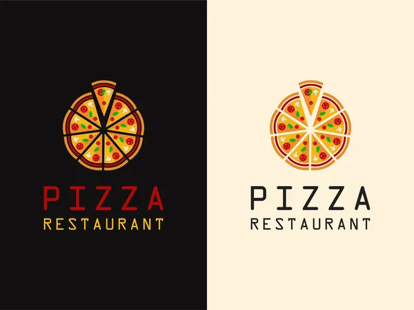 Pizza Logo Ikon Design Mall Vektor Illustration — Stock vektor