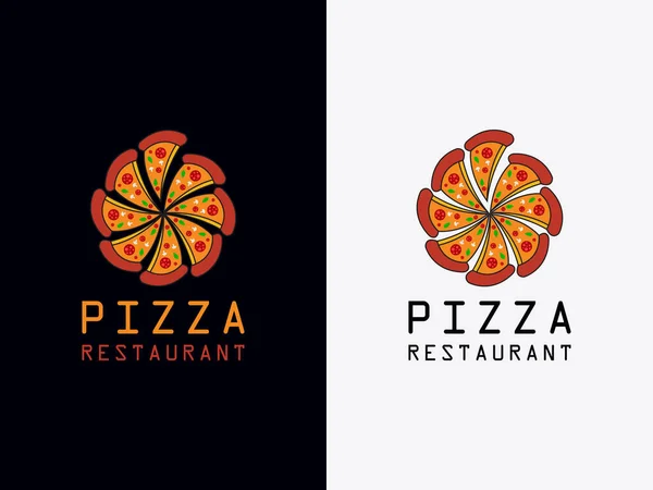 Pizza Logo Ikon Design Mall Vektor Illustration — Stock vektor