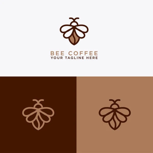 Modello Design Logo Api Caffè — Vettoriale Stock