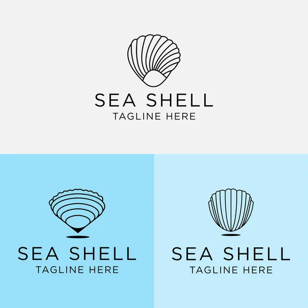 Set Seashell Design Logo Vorlage Als Icons Illustrationen Und Vektoren — Stockvektor