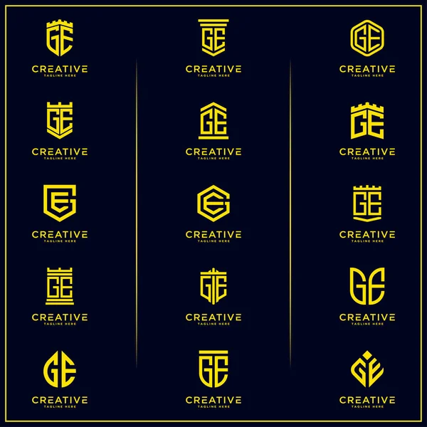 Şablon GE logo simgesinin ilk harflerini ayarla. - Vektör