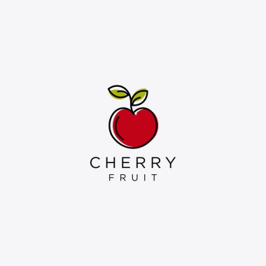 Satır biçimi renk vektörü ile Cherry minimalist logo tasarımı