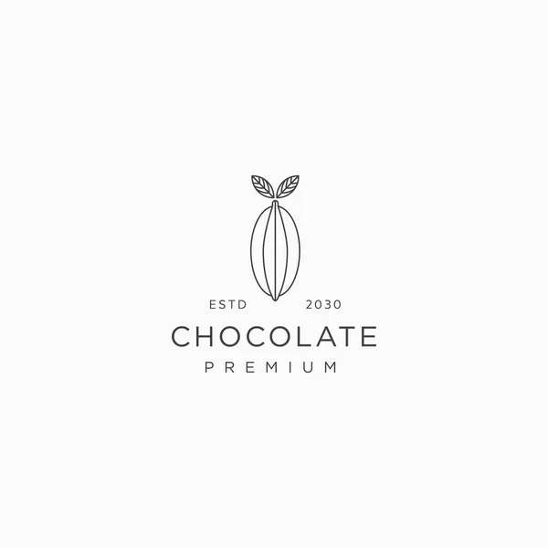 Kakao Design Kakaopflanze Logo Symbolvektorvorlage — Stockvektor