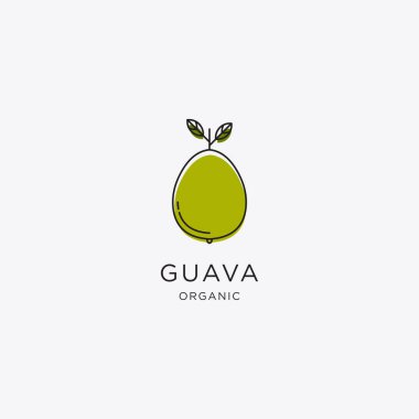 Şablon yaratıcı ve eğlenceli guava logo vektörü