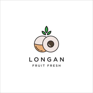 Longan meyve logosu tasarım şablonu çizimi