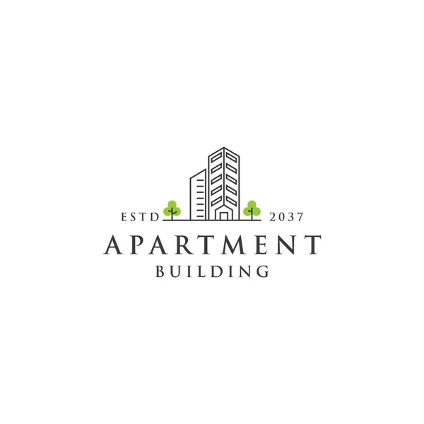 City Building Apartment Logo Design Template Symbol Residential Apartment City — Vector de stock