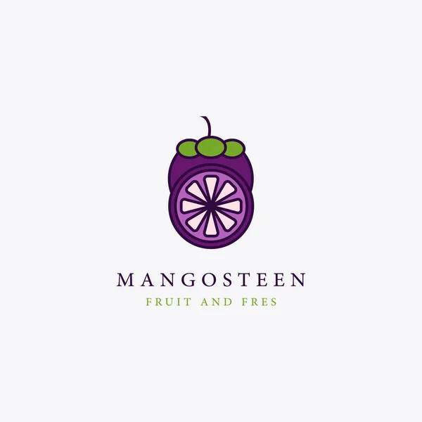 Mangosteen Logo Design Vorlage Grafische Designvektorillustration — Stockvektor